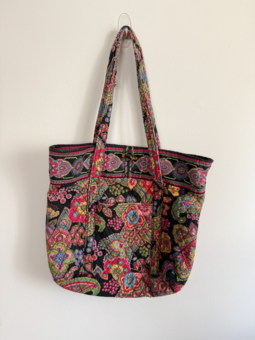 Vera Bradley Symphony in Hue pattern Pink and Blue Floral Quilted Tote Bag